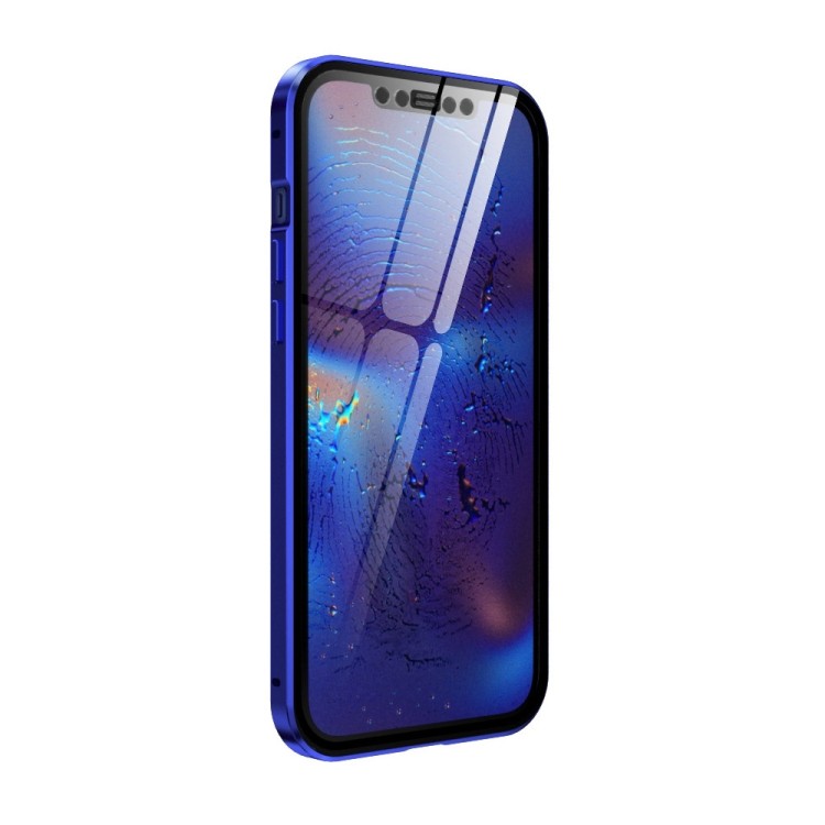 Магнитный чехол-книжка фиолетового цвета на Айфон 12 Мини