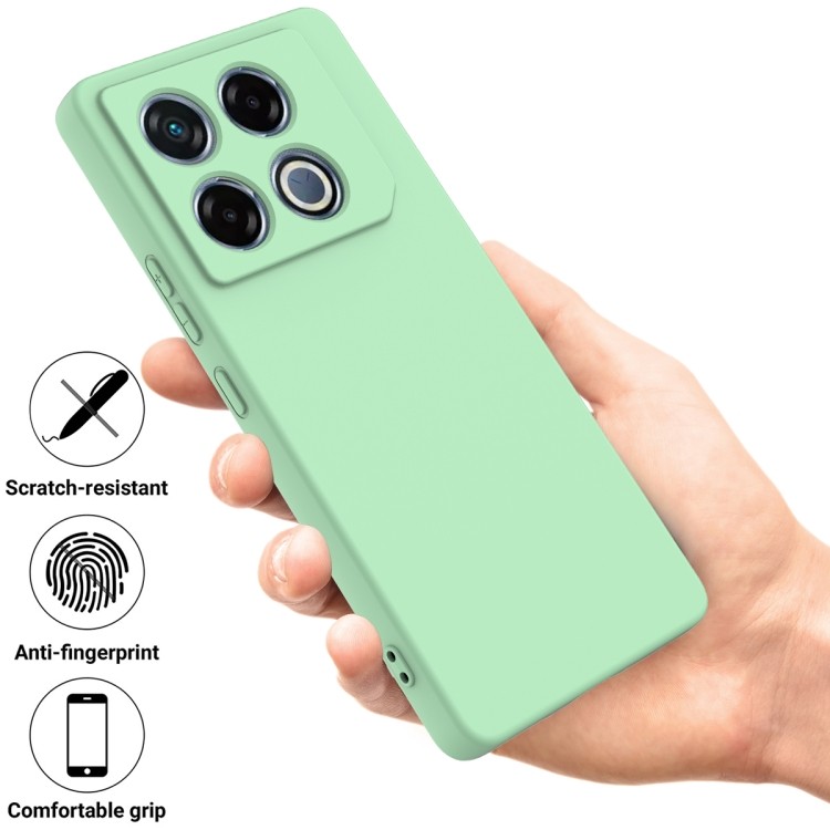 Зеленый силиконовый чехол Solid Color с защитными свойствами для Infinix GT 20 Pro 