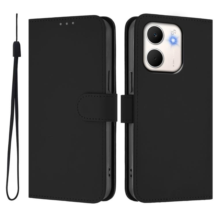 Чорна книжка Skin Feel зі шнурком для OPPO A5X Чорна книжка Skin Feel зі шнурком для OPPO A5X