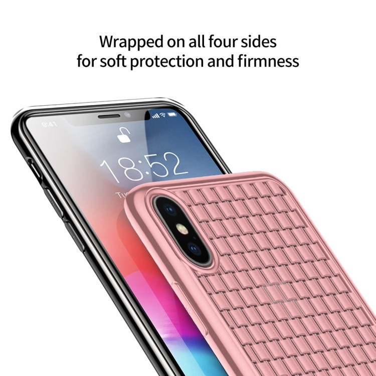 Ультратонкий силиконовый чехол на Айфон  XS Max-розовый  