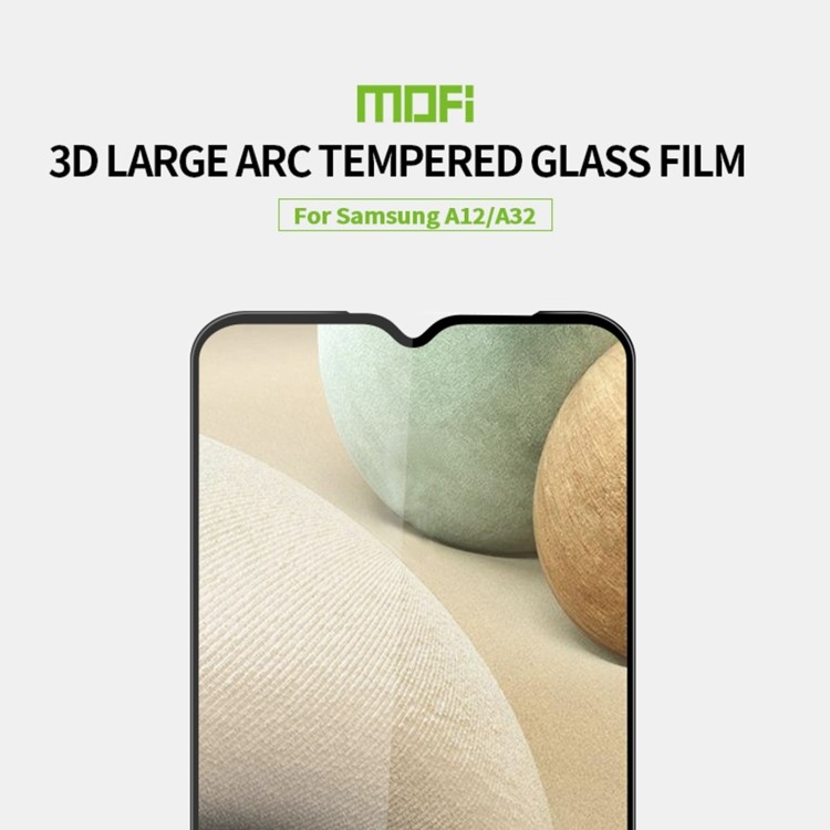 Защитное стекло MOFI 9H 3D Full Screen для Samsung Galaxy A12/A32(5G)/M12 - черное 