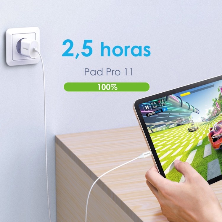 Лаконичный дизайн зарядного устройства в белом исполнении