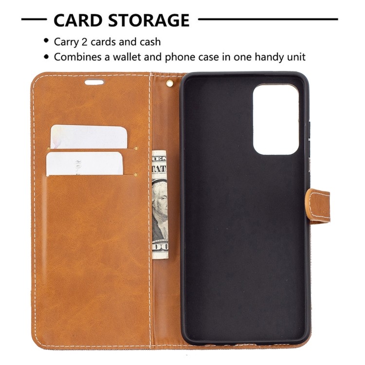 Чехол-книжка со слотами для карт коричневый на Самсунг Галакси A72 