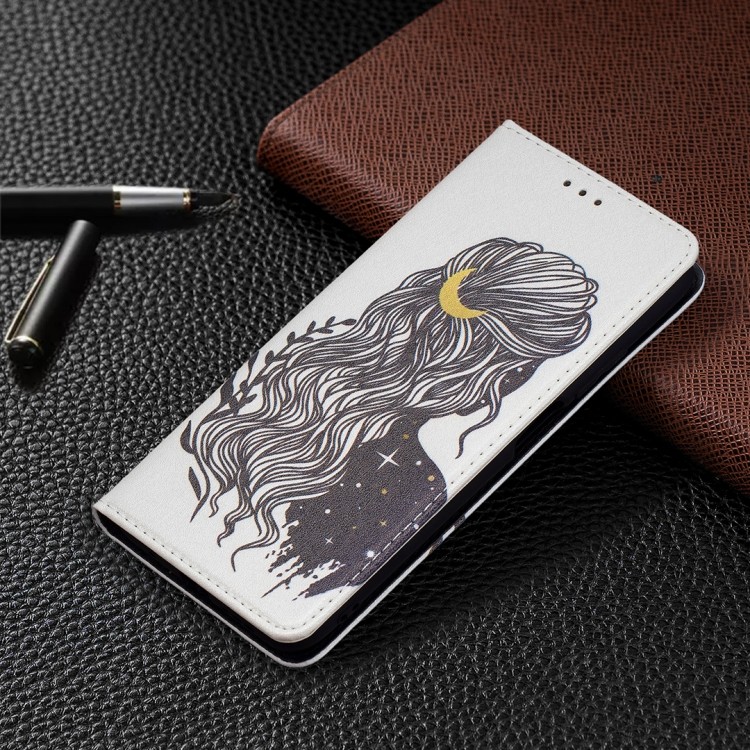 Чехол-книжка Colored Drawing Series для Xiaomi Redmi 9T/Poco M3 - Girl 