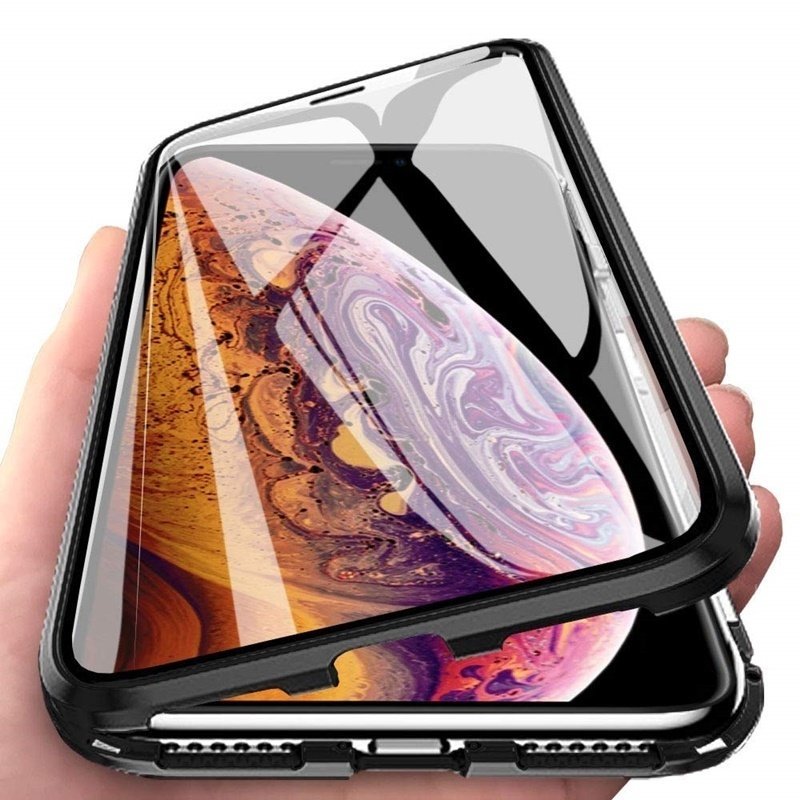 Двусторонний магнитный чехол на Айфон 11 Про - черный  