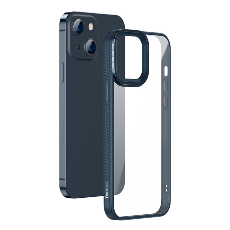 Синий полупрозрачный защитный чехол накладка для Айфон 13 