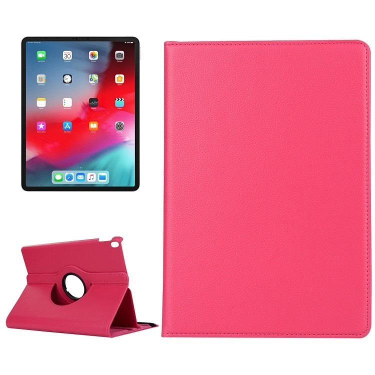 Кожаный Чехол 360 Degree Rotation Litchi для iPad Pro 11/2018-пурпурно-красный 