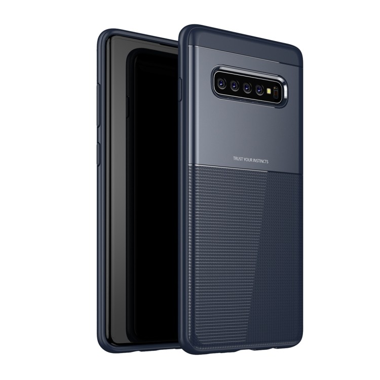 Ударозащитный чехол UNBREANK Carbon на Samsung Galaxy S10+ / Plus - нави 