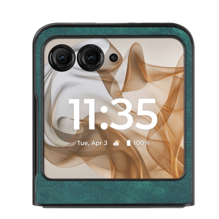 Элегантный зеленый чехол Vintage Leather для Motorola Razr 50 Ultra   Элегантный зеленый чехол Vintage Leather для Motorola Razr 50 Ultra