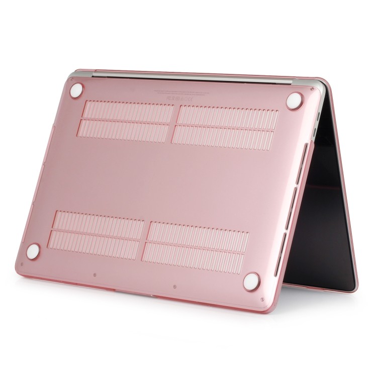 Кожаный защитный чехол розового цвета на Макбук 16 Про 