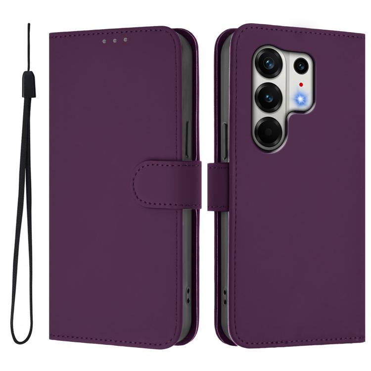 Фиолетовая книжка Skin Feel для Tecno Camon 50 Pro 4G с магнитной застежкой и шнурком 