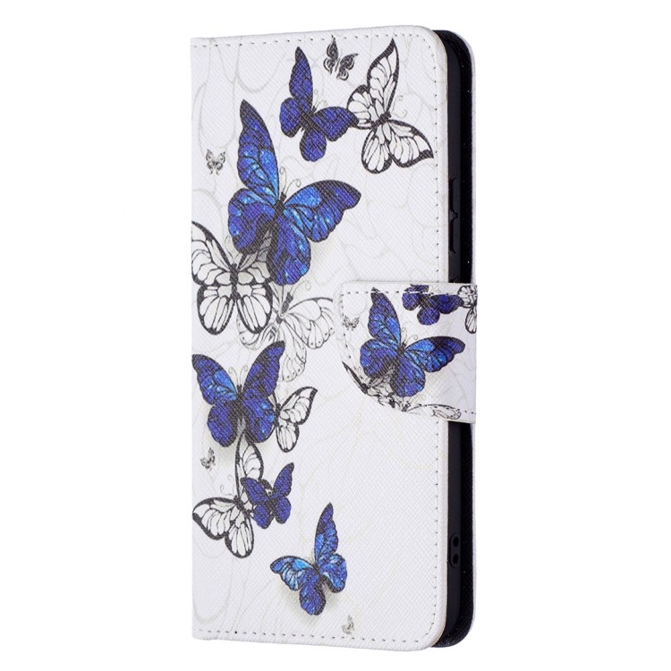 Чохол-книжка Colored Drawing Pattern для Samsung Galaxy S22 Plus 5G - Blue Butterflies 