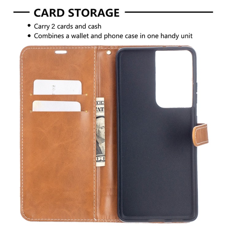 Коричневий чохол-книжка тканинна Самсунг Галаксі С21 Ультра Коричневий чохол-книжка тканинна Самсунг Галаксі С21 Ультра