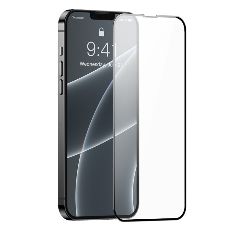 Защитное стекло с черной рамкой на Айфон 13 Про 