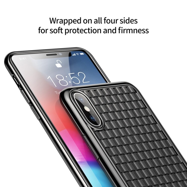 Ультратонкий силиконовый чехол  на Айфон XS Max-черный  
