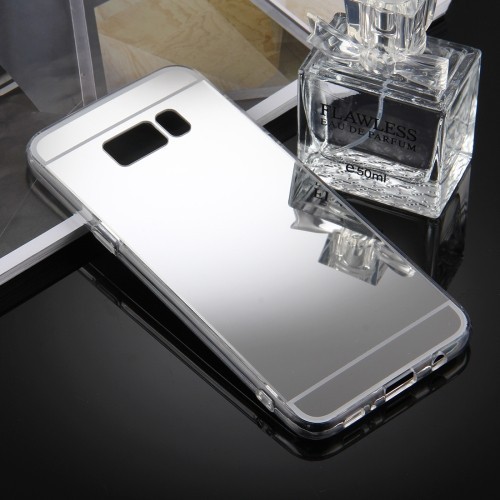 Сияющий акриловый зеркальный чехол с металлическим бампером для Samsung Galaxy S8+ 
