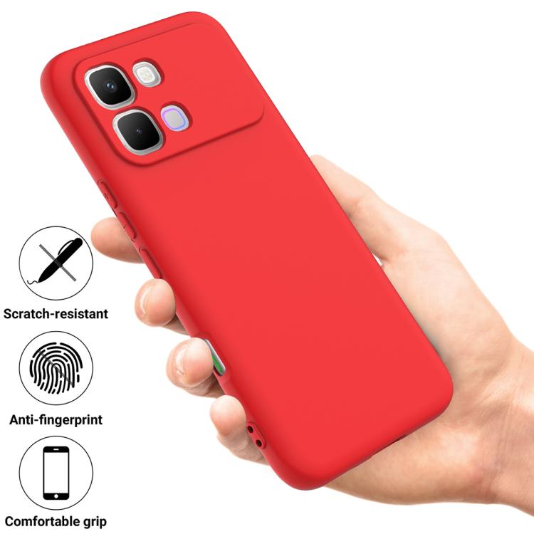 Красный силиконовый чехол Solid Color для Infinix Note Edge 5G с защитой от царапин и отпечатков 