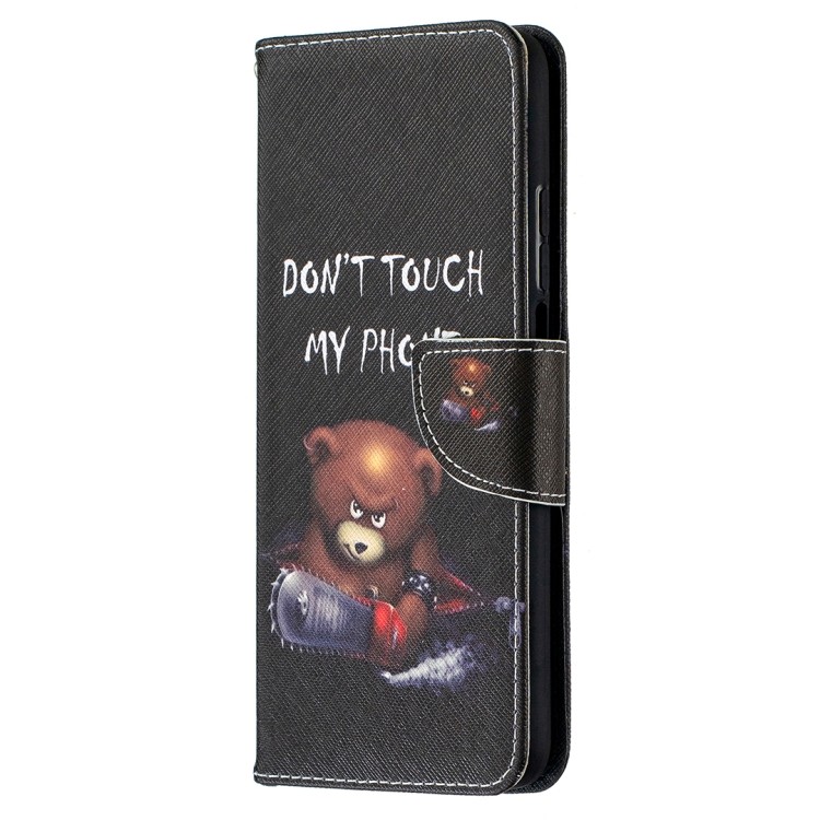 Привлекательный чехол-книжка Colored Drawing Series с милым узором медведя для Xiaomi Mi 10T / 10 Pro 