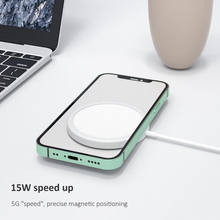 Беспроводная магнитная зарядка белого цвета для Айфон 