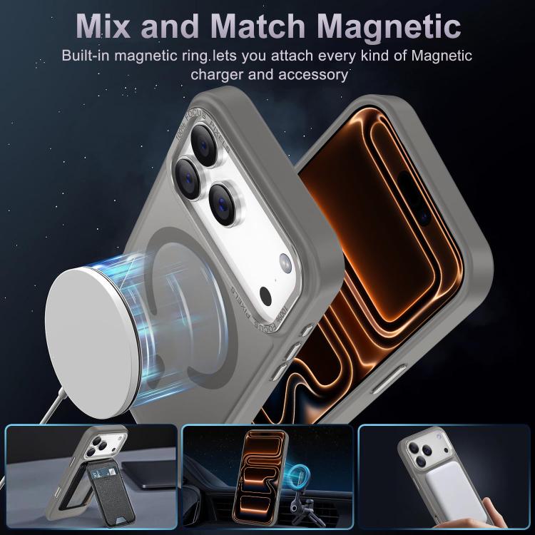 Серый чехол Xdcase с MagSafe и металлической рамкой для iPhone 17 Pro Серый чехол Xdcase с MagSafe и металлической рамкой для iPhone 17 Pro