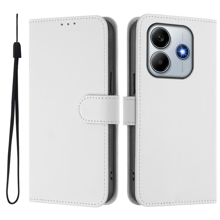 Білий чохол-книжка для Xiaomi Poco M7 Pro 5G з ремінцем Білий чохол-книжка для Xiaomi Poco M7 Pro 5G з ремінцем