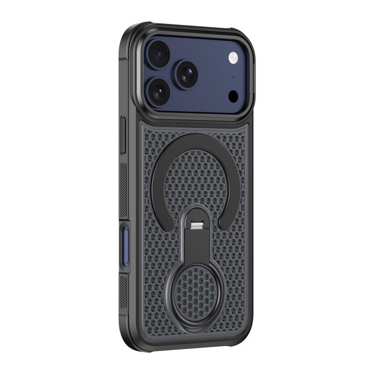 
Магнітний чохол Colorful Hollowed Cooling з кільцем-тримачем 360&deg; для iPhone 18 Pro Max, чорний колір
 