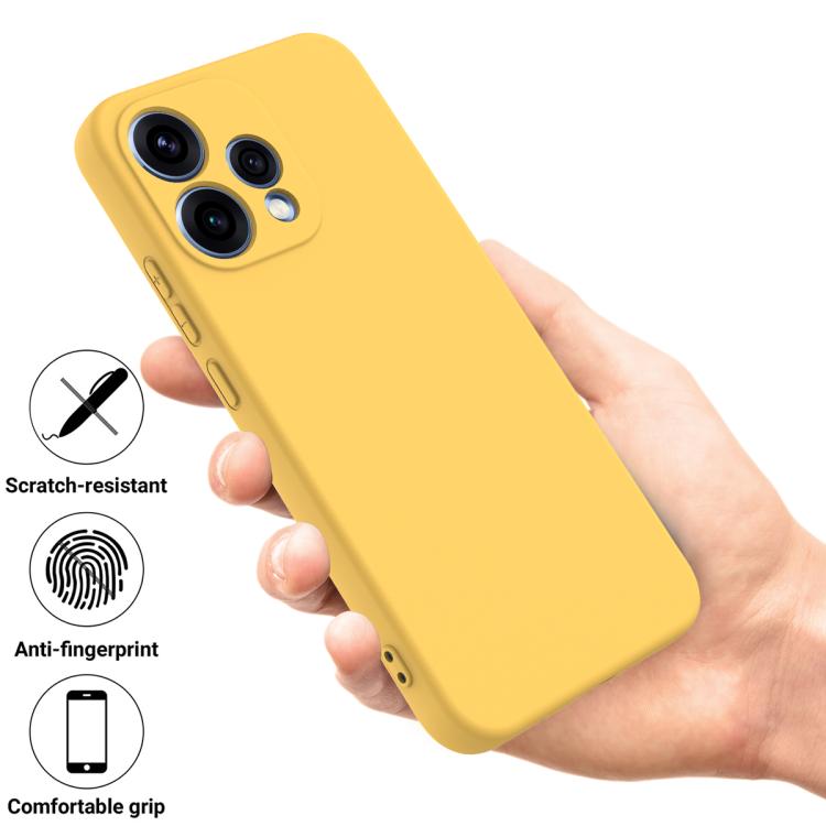  Жовтий силіконовий чохол Solid Color для OPPO Reno15 5G з захистом від подряпин і відбитків пальців 