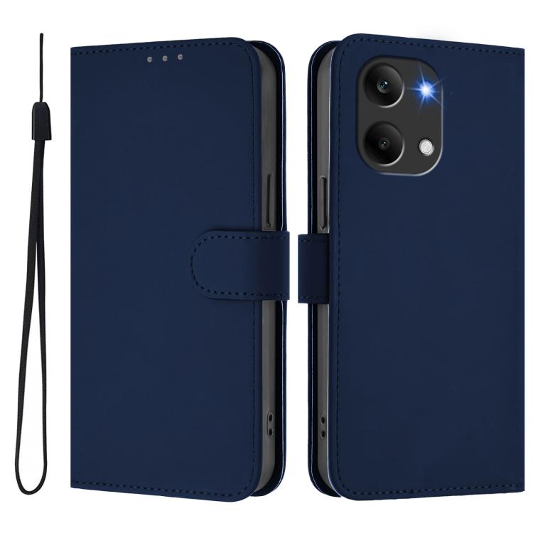  Тёмно-синий чехол-книжка Skin Feel с магнитной застёжкой для Xiaomi Redmi Turbo 5 Max 5G 