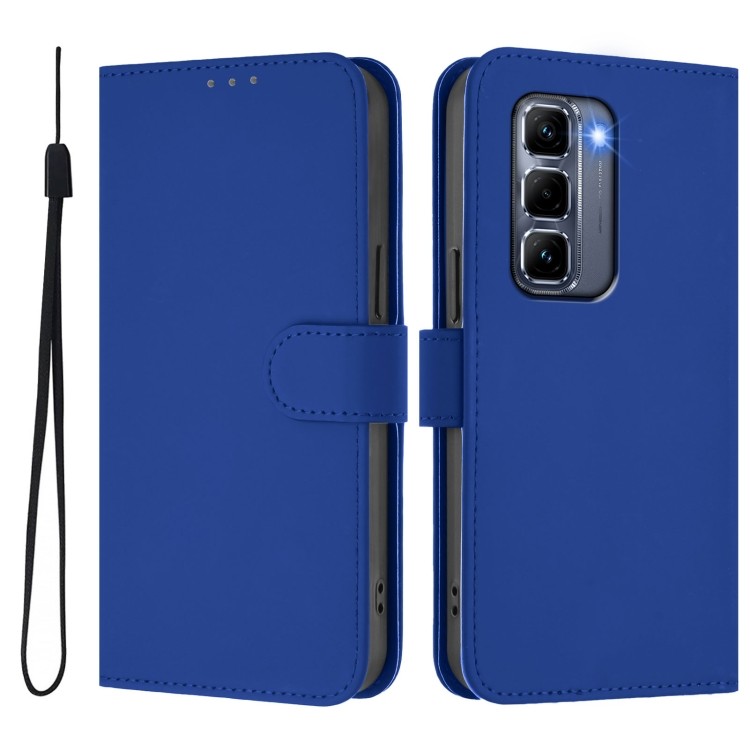 Элегантный синий чехол-книжка Skin Feel для Infinix Hot 50 Pro+ Элегантный синий чехол-книжка Skin Feel для Infinix Hot 50 Pro+