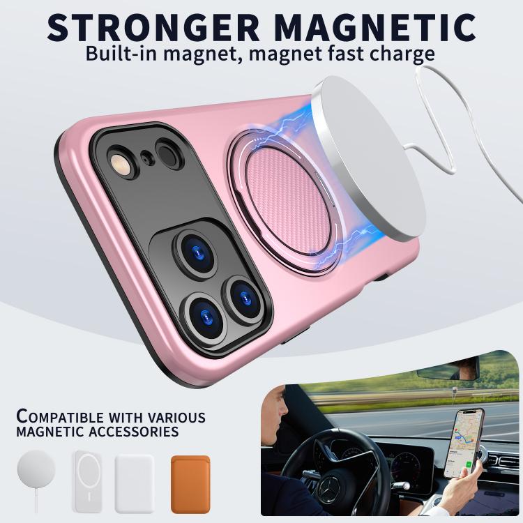 Противоударный розовый чехол Kalebol для iPhone 17 Pro Max с магнитным кольцом MagSafe   Противоударный розовый чехол Kalebol для iPhone 17 Pro Max с магнитным кольцом MagSafe