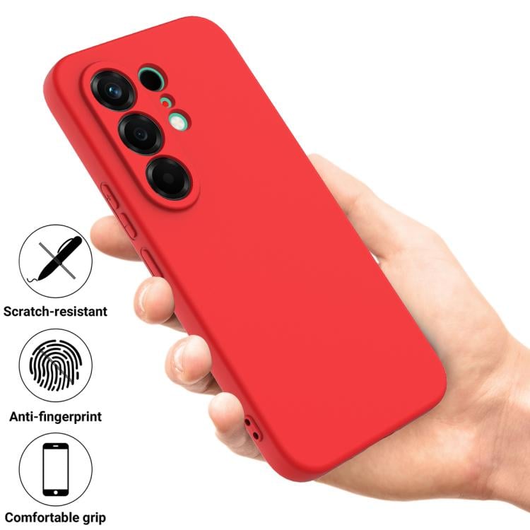 Силіконовий чохол Solid Color червоного кольору для Tecno Camon 50 Pro з захистом від подряпин та відбитків 