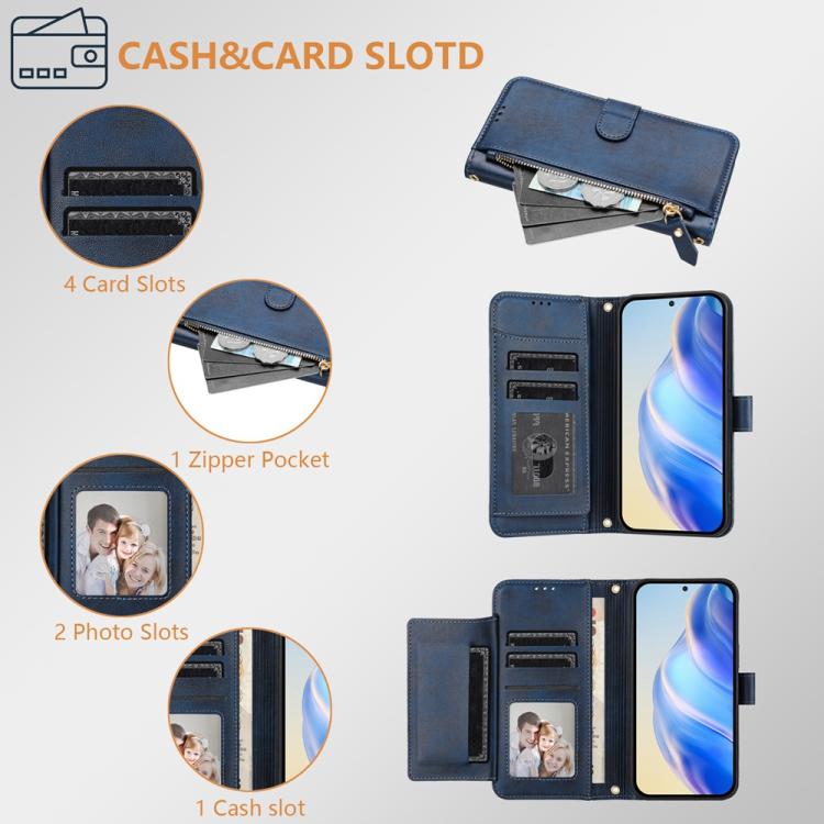 Схема отделений: слоты для карт, кармашки для фото, отсек на молнии и для купюр Схема отделений: слоты для карт, кармашки для фото, отсек на молнии и для купюр