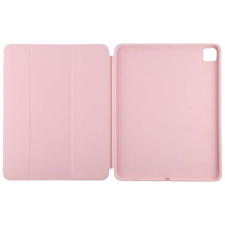 Розовый чехол с микрофиброй 3-fold Solid Smart Case для Айпад Про 12.9 2020