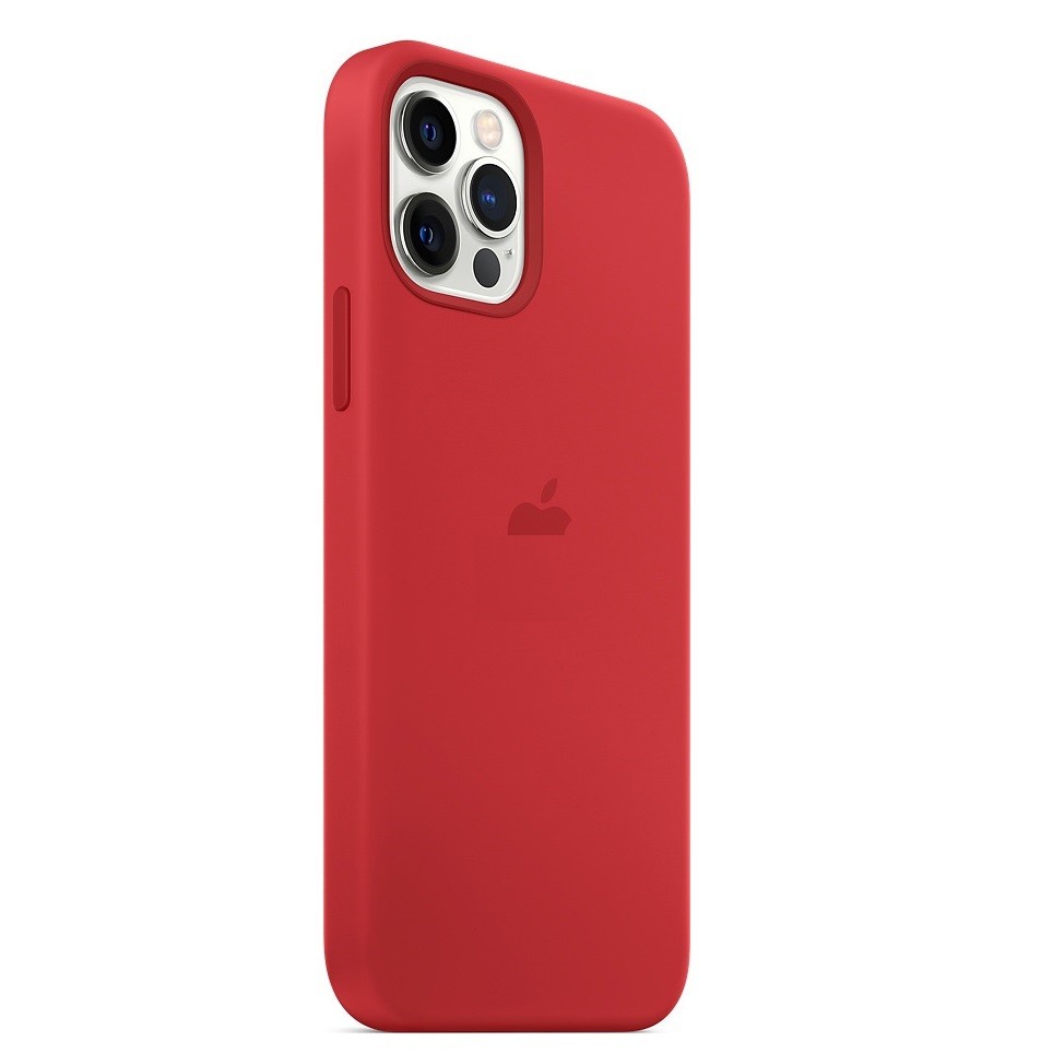Премиальный силиконовый чехол Silicone Case Red на Айфон 12 / Айфон 12 Про