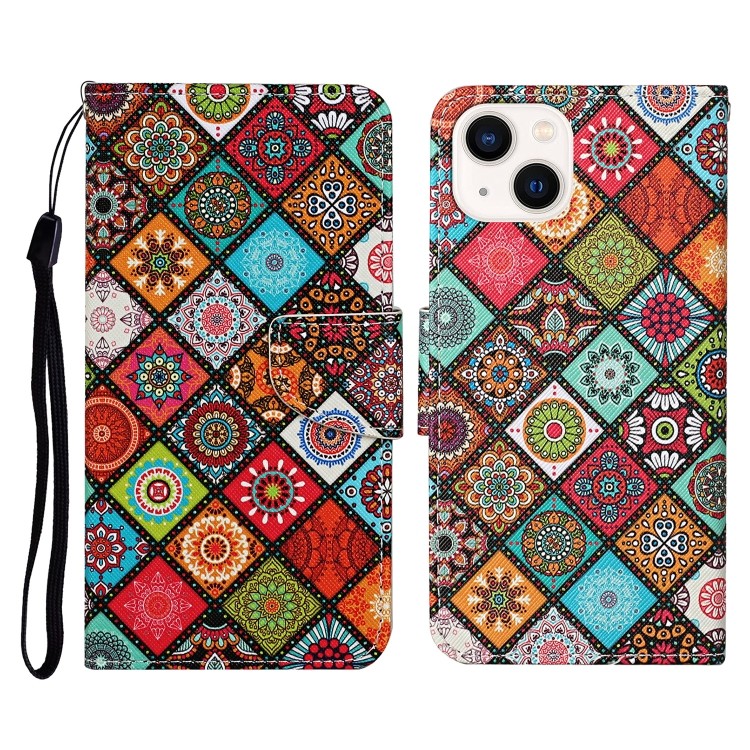Чохол-книжка Colored Drawing Pattern для iPhone 14 Plus - Ethnic Totem 
