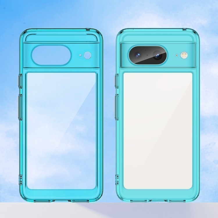  Стильний синій захисний чохол Colorful Acrylic Series для Google Pixel 8 з прозорою задньою панеллю  