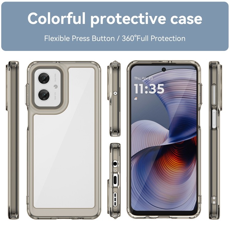 Элегантный защитный чехол Colorful Acrylic Series серого цвета с прозрачной задней панелью 