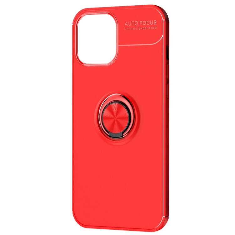 Ударозащитный чехол Metal Ring Holder 360 Degree Rotating на iPhone 12 /12 Pro - красный 