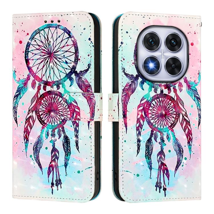 Стильний чохол-книжка 3D Painting Color Drop Wind Chimes для Xiaomi Poco X7 5G з яскравим зображенням ловців снів   Стильний чохол-книжка 3D Painting Color Drop Wind Chimes для Xiaomi Poco X7 5G з яскравим зображенням ловців снів