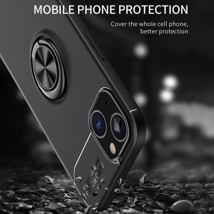 Ударостойкий силиконовый чехол накладка для Айфон 13 - черно-синий 