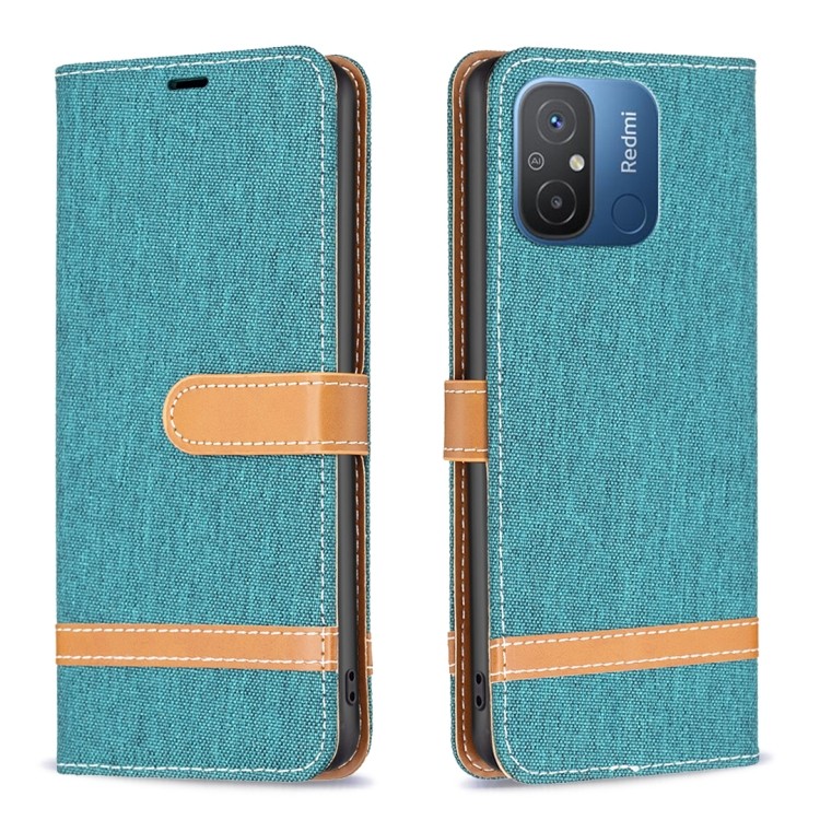 Захисний чохол-книжка Color Matching Denim Texture для Xiaomi Redmi 12C 