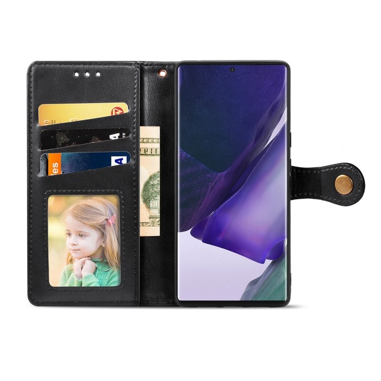 Чехол-книжка со слотами под кредитки на Самсунг Гелекси С22 Ультра - черного цвета 