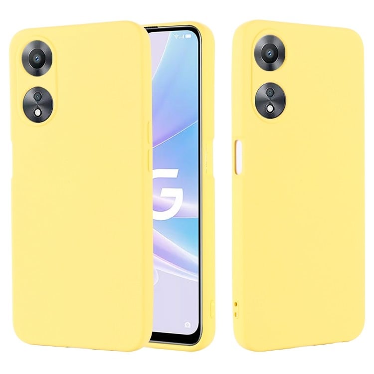 Жовтий силіконовий чохол Solid Color Liquid Silicone на OPPO A58/A58x/A78 