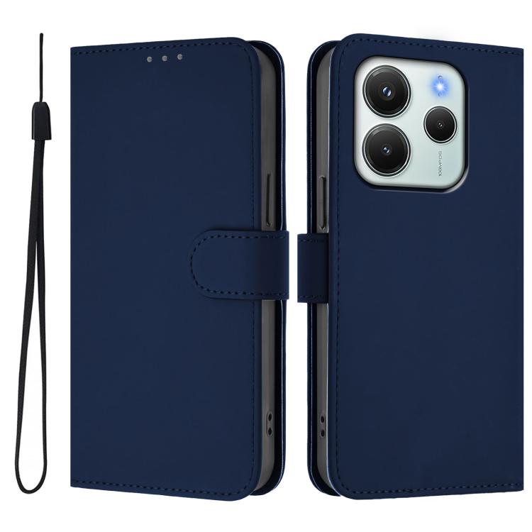 Основний вигляд чохла-книжки Skin Feel Solid Color Leather для Xiaomi Redmi Note 14 4G, синій 