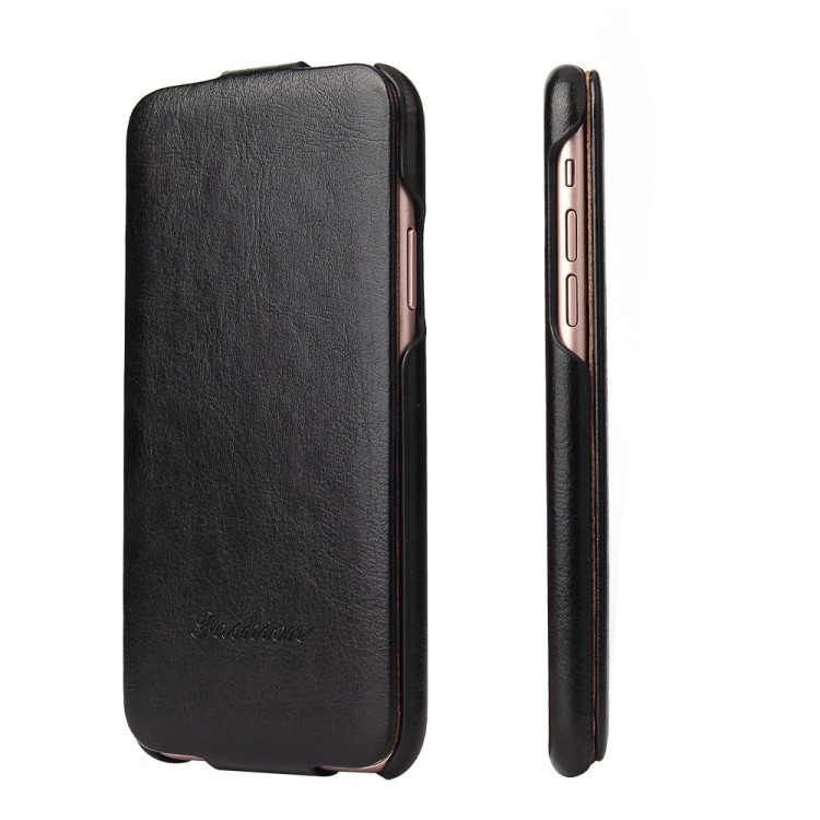 Кожаный флип-чехол Fierre Shann Retro Oil Wax Texture на  Айфон X / XS-черный 