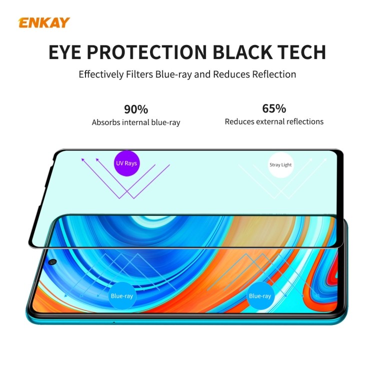 Защитное стекло ENKAY Hat-prince для Redmi Note 9S/Note 9 Pro (Max) - черное 