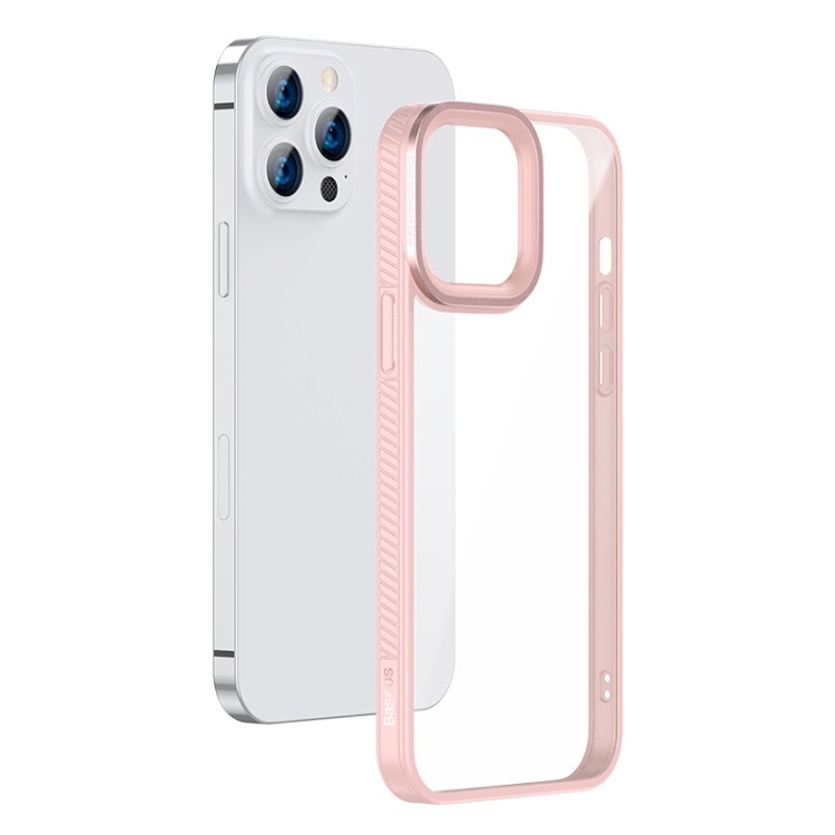 Розовый полупрозрачный чехол накладка на Айфон 13 Про Макс 