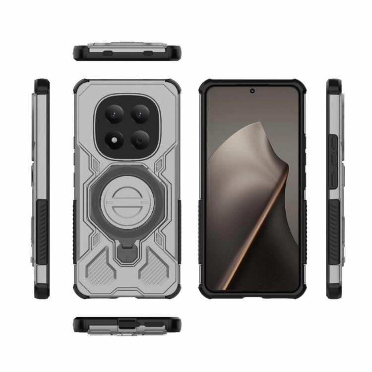 Противоударный чехол J-20 с MagSafe и кольцом-подставкой для Redmi Note 15 Pro в сером цвете - вид со всех сторон 