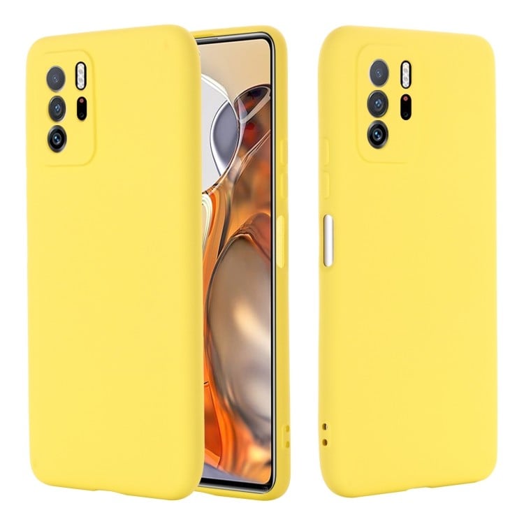 Желтый силиконовый чехол с микрофиброй для Xiaomi Redmi Note 10 Pro 