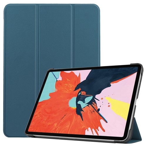 Чехол Custer Texture Three-folding Sleep/Wake-up на iPad Air 10.9 2020 - темно-синий 